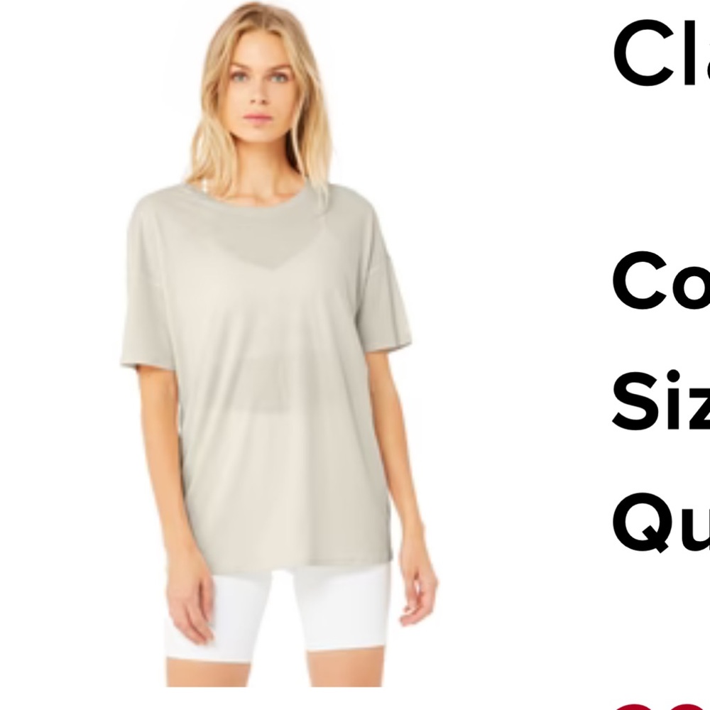 Alo Yoga Classic Short Sleeve Top in Color Bone